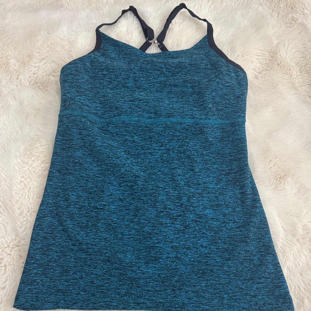 Beyond Yoga Teal Space Dye Athletic Tank Top